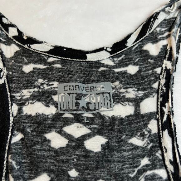 Converse One Star Scoop Neck Abstract Print Tank Size L Stretch Casual Summer - Picture 4 of 7
